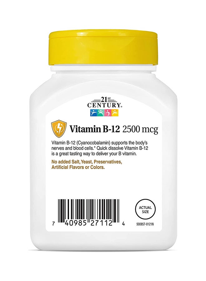 القرن الحادي والعشرون مكمل غذائي بفيتامين B-12، عيار 2500 ميكروجرام - 110 أقراص - Image 2